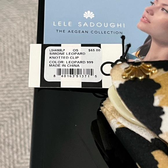 🍁ON SALE🍂LELE SADOUGHI NWT AUTHENTIC LEOPARD SIMONE KNOTTED SILK HAIR CLAW CLIP - Picture 9 of 14